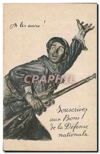 Cartes postales Militaria Souscrivez aux bons de la Defense nationale Poilu