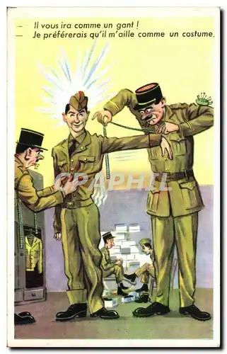 Cartes postales Militaria Humour