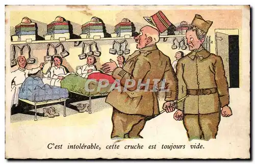 Cartes postales Militaria Humour C est intolerable cette cruche est toujours vide