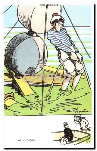 Cartes postales Militaria Humour Gervese Gabier Nos marins