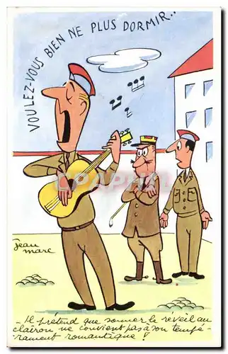 Cartes postales moderne Militaria Humour Voulez vous bien ne plus dormir