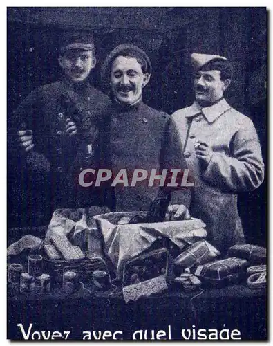 Cartes postales Militaria Voyez avec quel visage nous recevons les colis