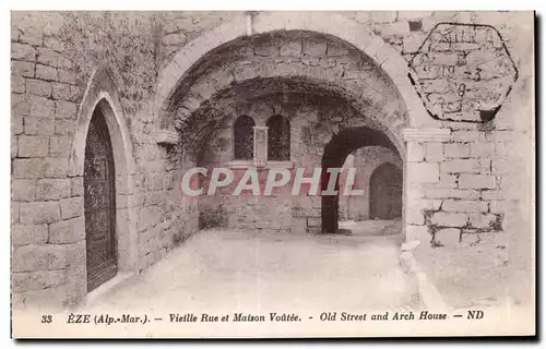 Eze - Vieille Rue et Maison Voutee - Cartes postales