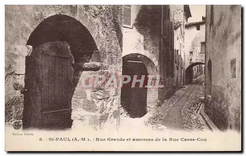 Saint Paul - Rue Grande et amorces de la Rue Casse Cou - Cartes postales