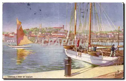 Cannes - Port et Suquet Bateaux - Ansichtskarte AK