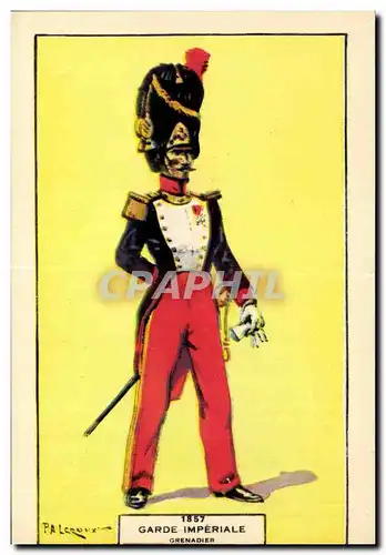 Cartes postales Fantaisie Militaria Garde imperiale 1857 Grenadier Uniforme