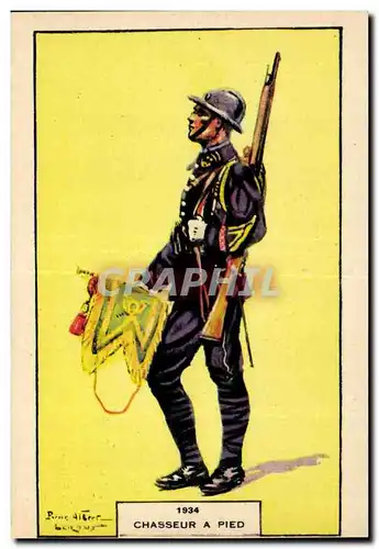 Ansichtskarte AK Fantaisie Militaria 1934 Chasseur a pied Uniforme