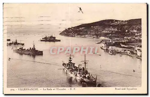 Villefranche sur Mer - La Rade et l Escadre Cuirasses Bateaux de guerre - Cartes postales