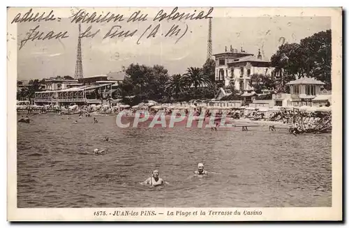 Juan les Pins - La Plage et la Terrasse du Casino - Ansichtskarte AK