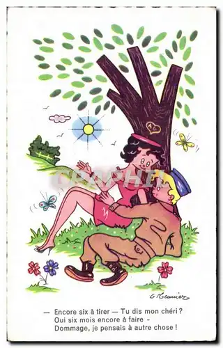 Cartes postales Fantaisie Militaria Humour Encore six a tirer