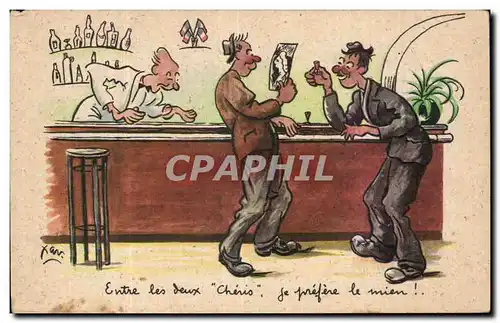 Cartes postales Fantaisie Militaria Humour Entre les deux cheris je prefere ke mien