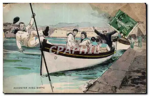 Cartes postales Fantaisie Militaria Humour Accoster avec gaffe