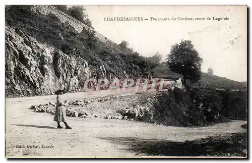 Chaudesaigues - Tournants du Courfour - route de Laguiole - Cartes postales