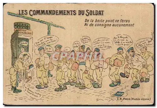 Cartes postales Fantaisie Militaria Les commandements du soldat