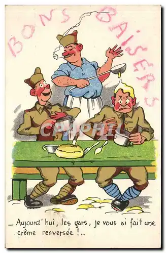 Cartes postales Fantaisie Militaria Humour Bons baisers Cuisto Cuisinier