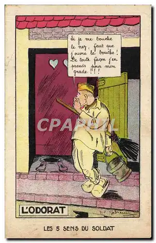 Cartes postales Fantaisie Militaria Humour Les cinq sens de l odorat