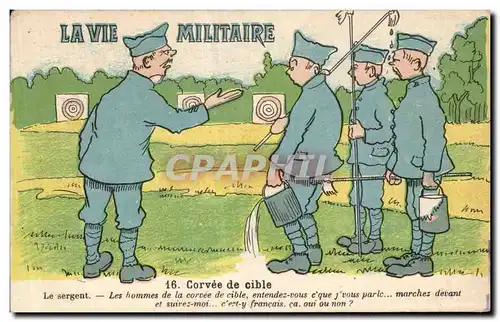 Ansichtskarte AK Fantaisie Humour Militaria La vie militaire Corvee de cible