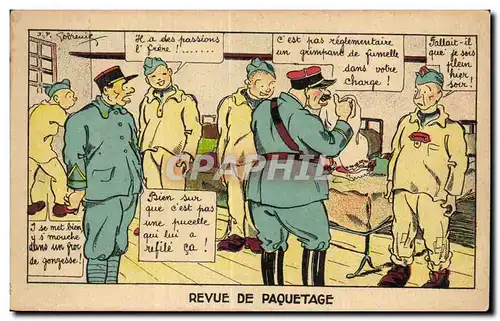 Ansichtskarte AK Fantaisie Militaria Humour REvue de paquetage