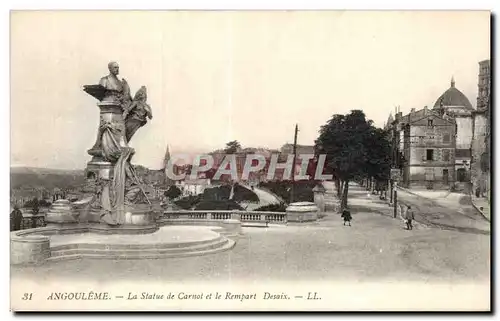 Angouleme - La Statue de Carnot et le Rempart Desaix - Ansichtskarte AK