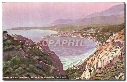 Menton - Vue Generale prise de la frontiere italienne - Cartes postales