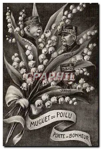 Militaria - Humoristique - Humour - Illustration - Muguet du Poilu - Porte Bonheur - Lily of the Val