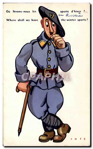 Militaria - Humoristique - Humour Cass - Illustration - Where shall we have the winter sports - Cartes postales