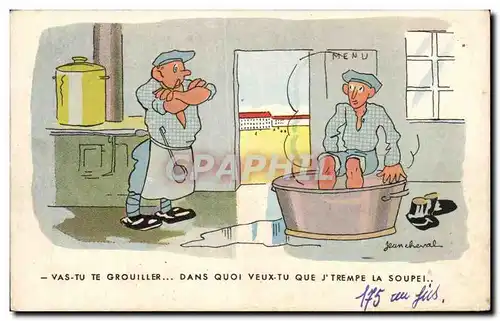 Militaria - Humoristique - Humour - Illustration - La Cuisine Jean Cheval - Cartes postales