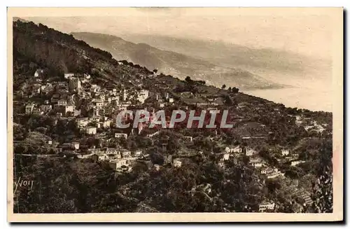 Roquebrune - Le Village vu de la Grande Corniche - Ansichtskarte AK