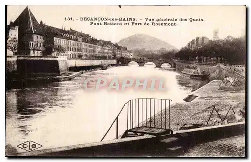 Besancon les Bains - Vue Generale des Quais - Pont Battant et Fort de Rosemont - Ansichtskarte AK