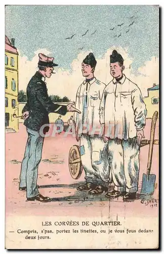 Militaria - Humour - Humoristique - Illustration - Les Corvees de Quartier - Cartes postales
