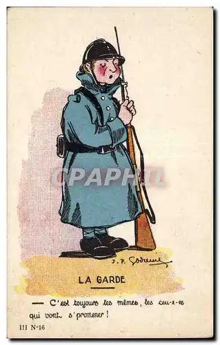 Militaria - Humour - Humoristique - Illustration - La Garde - Cartes postales