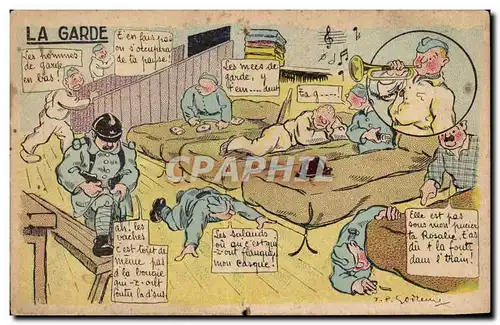 Militaria - Humour - Humoristique - Illustration - La Garde - Cartes postales