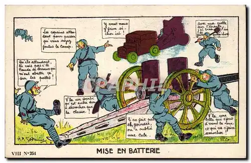 Militaria - Humour - Humoristique - Illustration Canon Mise en batterie - Ansichtskarte AK