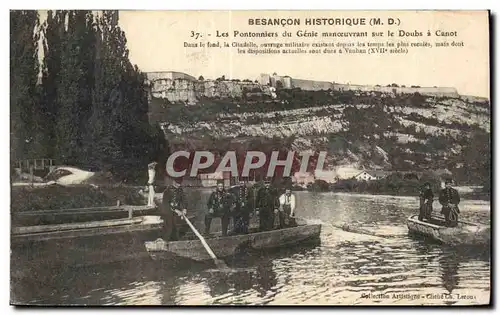 Besancon Historique - Les Pontonniers du Genie manoeuvrant sur le Doubs a Canot - Cartes postales