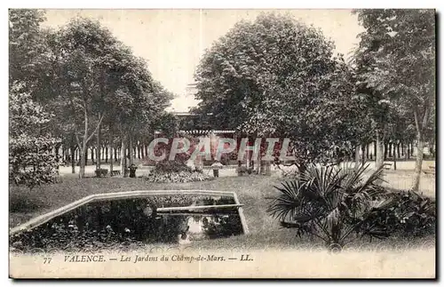 Cartes postales Valence les jardins du Champ de Mars