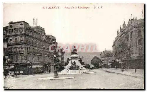 Cartes postales Valence Place de la Republique