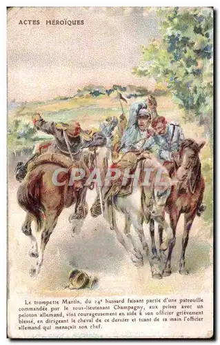 Militaria - Illustration - Actes Heroiques Cheval Horse - Cartes postales