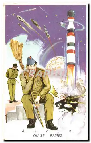 Militaria - Humour - Humoristiques - Illustration Fusee Rocket - Cartes postales