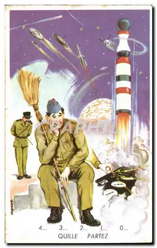 Militaria - Humour - Humoristiques - Illustration Fusee Rocket - Cartes postales