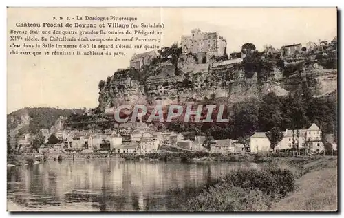 Chateau Feodal de Beynac et Village - Ansichtskarte AK