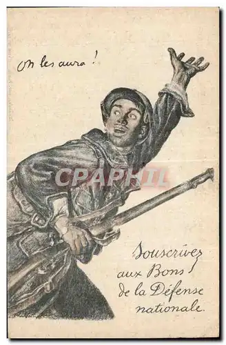 Cartes postales Fantaisie Militaria Souscrivez aux bons de la Defense nationale