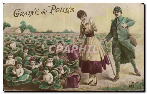 Cartes postales Fantaisie Militaria Graine de poilus