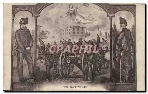 Cartes postales Militaria En batterie Canon