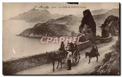 Corse - Corsica - Le Golfe de Porto Ane Donkey Charette - Ansichtskarte AK