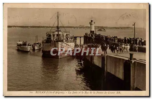 Cartes postales Royan La jetee et le bac de la pointe de Grave Bateau