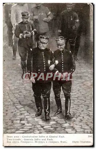 Cartes postales Militaria Deux amis generalissimes Joffre et Foch