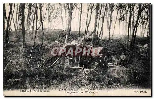 Ansichtskarte AK Militaria Campagne de 1914 Campement de Woevre