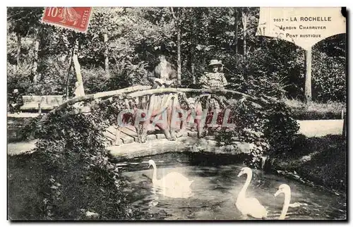 La Rochelle - Jardin Charruyer - Pont Rustique Cygnes Swan - Cartes postales