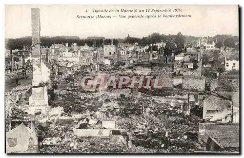 Ansichtskarte AK Militaria Guerre 1914 Bataille de la Marne Sermaize Vue generale apres le bombardement