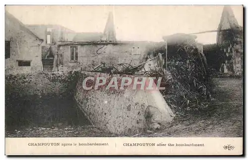 Ansichtskarte AK Militaria Guerre 1914 Champguyon apres le bombardement